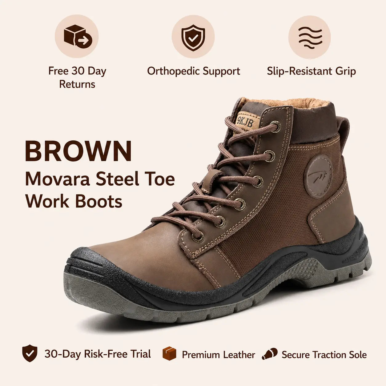 Movara Steel Toe Work Boots